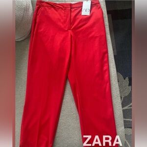 ZARA Red Ankle Length Pants -Size 12 - NEW